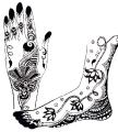 Henna-Mustervorlage Hand und Fuß - indisch-pakistanischer Stil