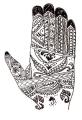 Marokkanische Henna-Mustervorlage - linke Hand